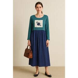 GARDENCORE Lightweight rayon long sleeve oversized long dress size medium